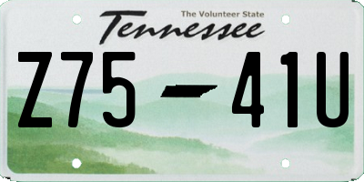 TN license plate Z7541U