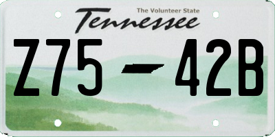 TN license plate Z7542B