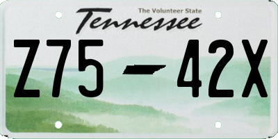 TN license plate Z7542X