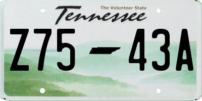 TN license plate Z7543A
