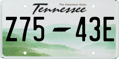 TN license plate Z7543E