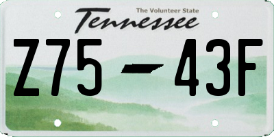 TN license plate Z7543F