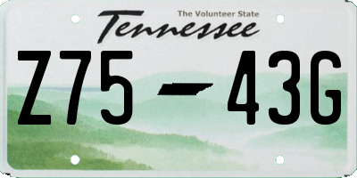 TN license plate Z7543G