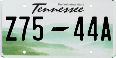 TN license plate Z7544A