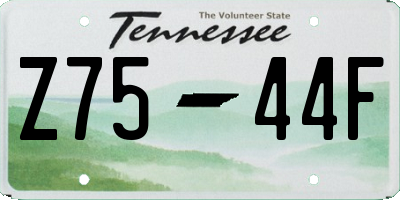 TN license plate Z7544F