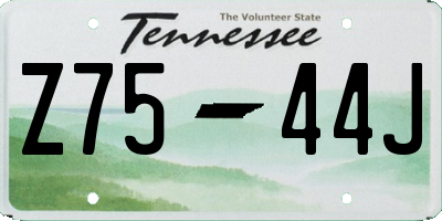 TN license plate Z7544J