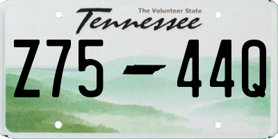 TN license plate Z7544Q