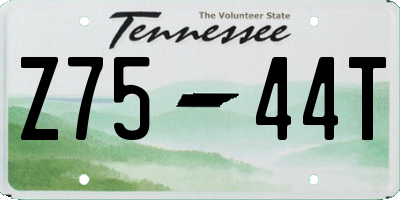TN license plate Z7544T