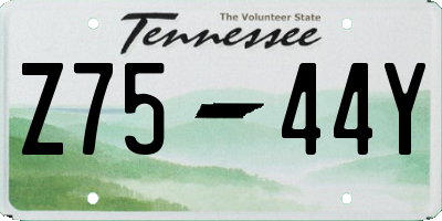 TN license plate Z7544Y