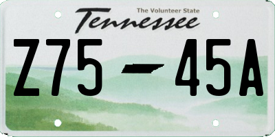TN license plate Z7545A
