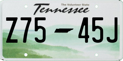 TN license plate Z7545J