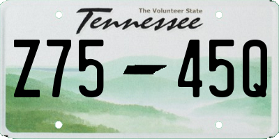 TN license plate Z7545Q