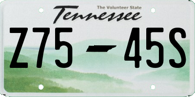 TN license plate Z7545S