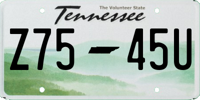 TN license plate Z7545U