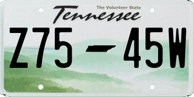 TN license plate Z7545W