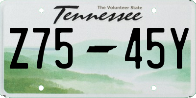 TN license plate Z7545Y
