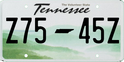 TN license plate Z7545Z