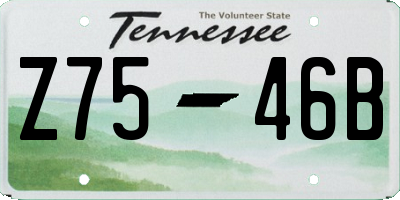 TN license plate Z7546B