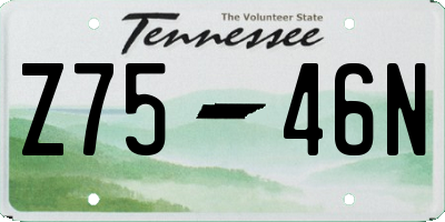 TN license plate Z7546N