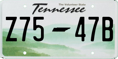 TN license plate Z7547B