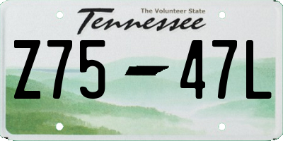 TN license plate Z7547L