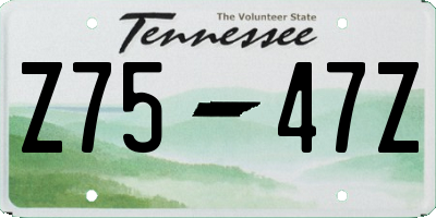 TN license plate Z7547Z