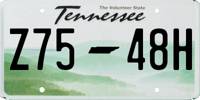 TN license plate Z7548H