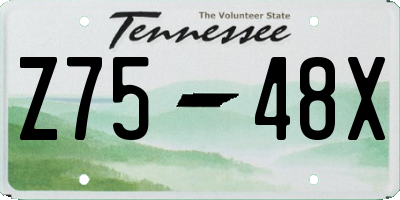 TN license plate Z7548X