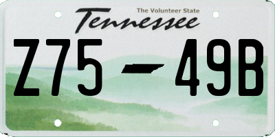 TN license plate Z7549B