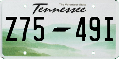 TN license plate Z7549I