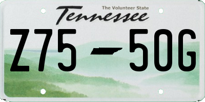 TN license plate Z7550G
