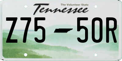 TN license plate Z7550R