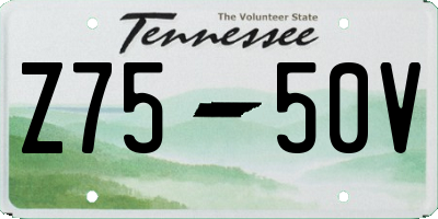 TN license plate Z7550V