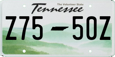 TN license plate Z7550Z