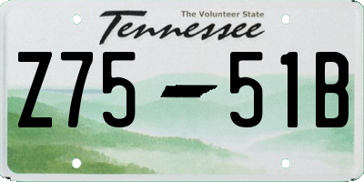 TN license plate Z7551B