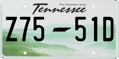 TN license plate Z7551D