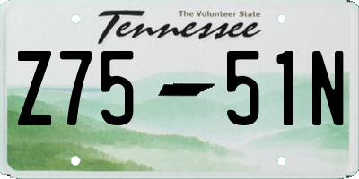 TN license plate Z7551N