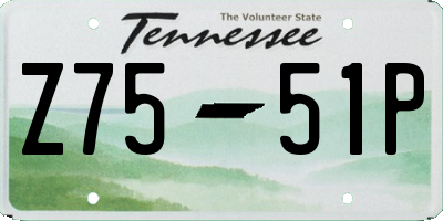 TN license plate Z7551P