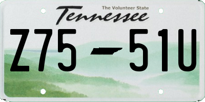 TN license plate Z7551U