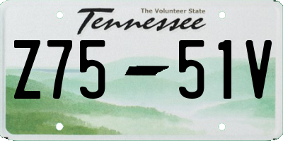 TN license plate Z7551V