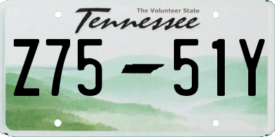 TN license plate Z7551Y