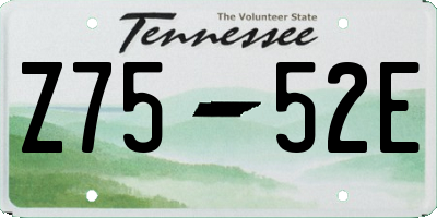 TN license plate Z7552E