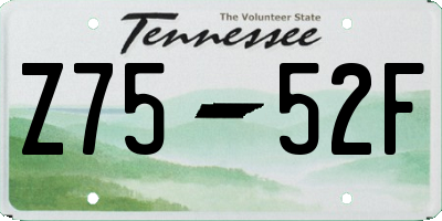 TN license plate Z7552F