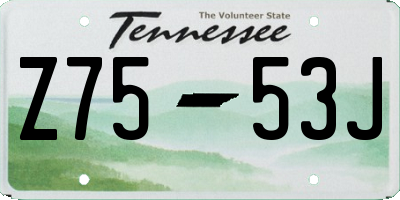 TN license plate Z7553J