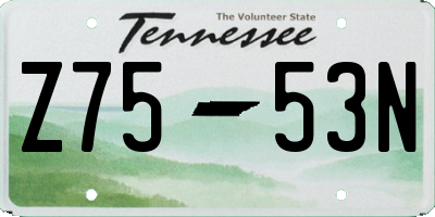 TN license plate Z7553N