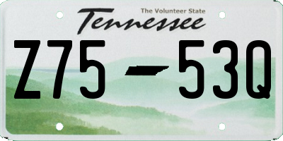 TN license plate Z7553Q