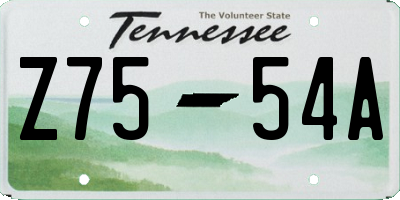 TN license plate Z7554A
