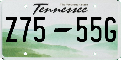 TN license plate Z7555G
