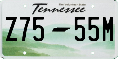 TN license plate Z7555M