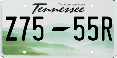 TN license plate Z7555R